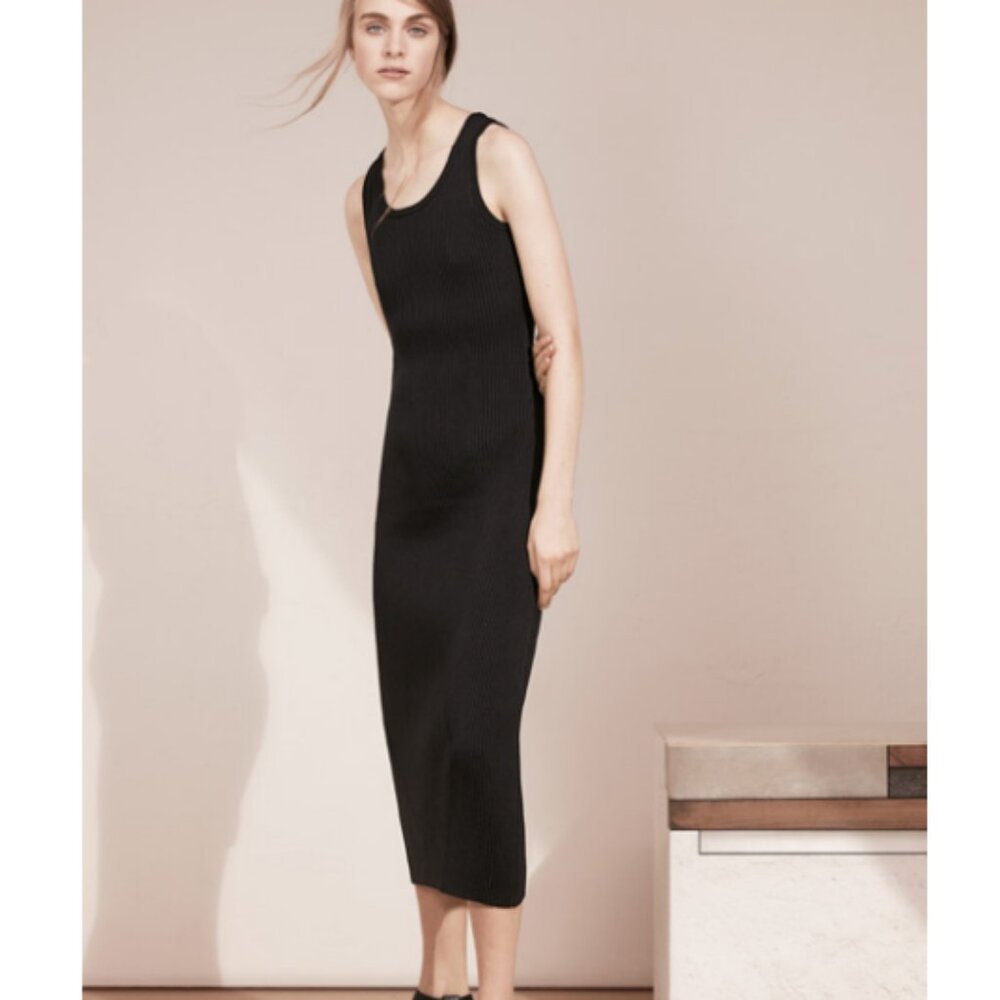 Aritzia Babaton Gabe Knit Midi Dress in Black